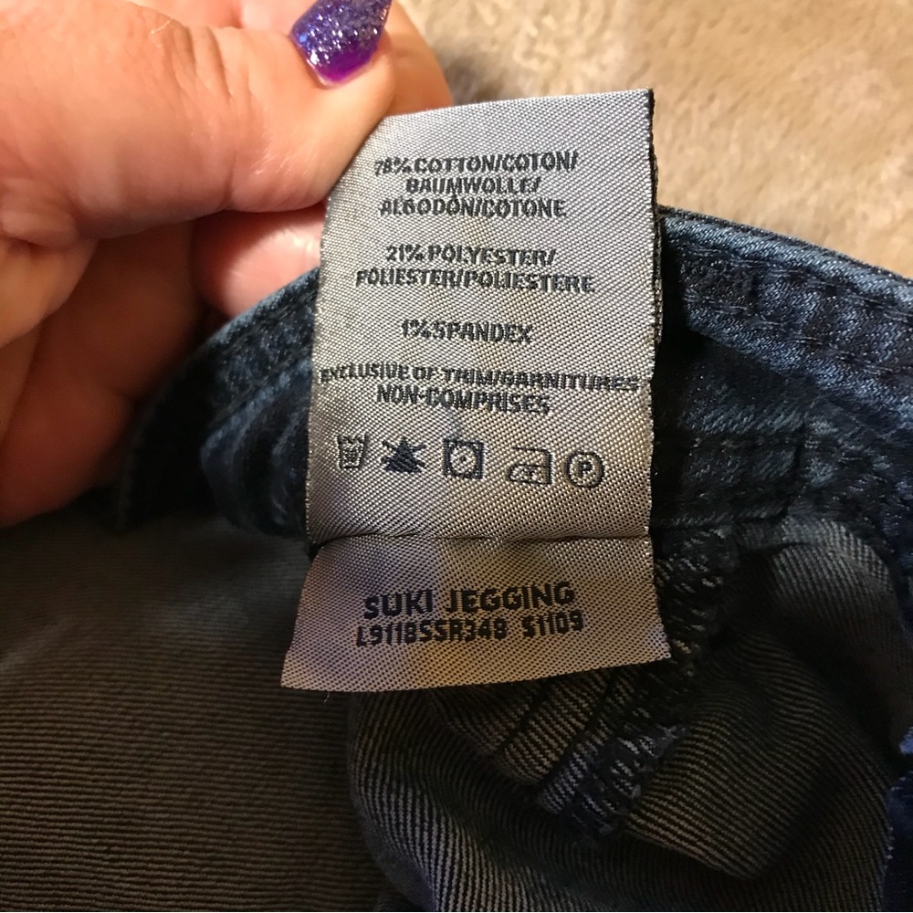 Silver Suki jeggings dark blue jeans hem wear Size 29/29 - Picture 5 of 8